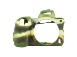 Capa de silicone ultrafina e leve para câmeras Z5, Z6ii e Z7ii (modelo 2026), com estampa camuflada e design macio.