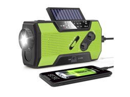 Rádio de Manivela AQUAFORGE com Carregador Solar e Cobertor de Emergência