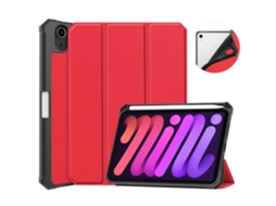 Capa Para Apple Ipad Mini 7 2024 Com Porta-caneta Vermelho