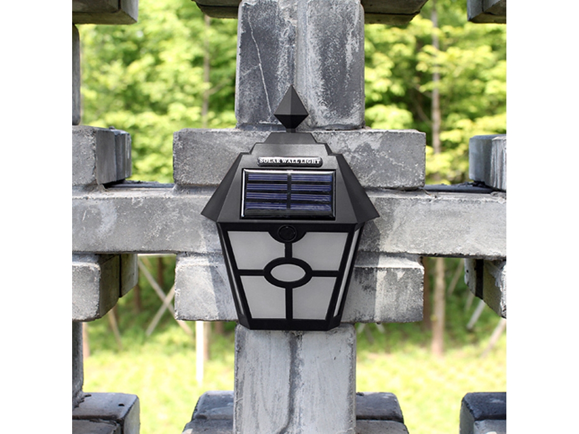 Luminárias solares para exterior arandelas hexagonais para paisagismo para pátio externo AQUAFORGE (luz branca quente preta)