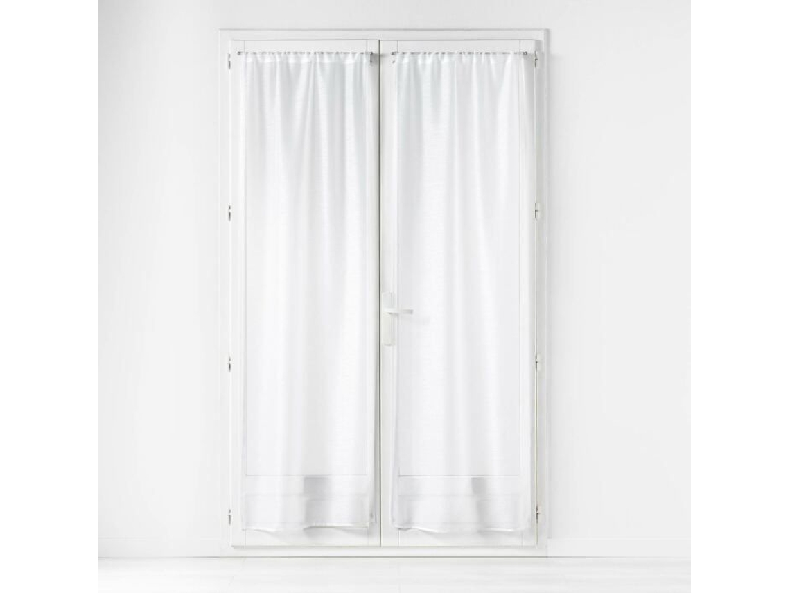 Paire Direita Passa Tringle 2 X 70 X 200 Cm Véu Areia Lisa Branco