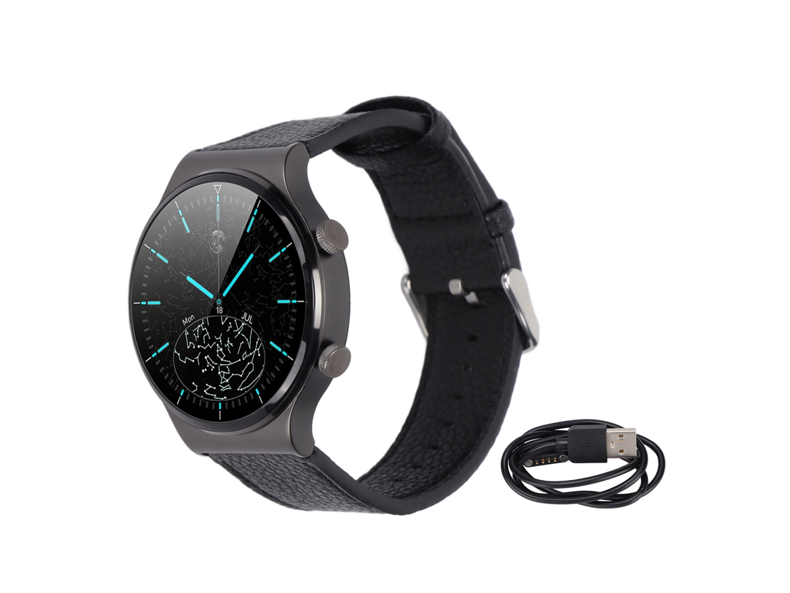 Aetheria relógio Inteligente Smart Watch G51 Fitness Activity Tracker com Monitor de Saúde e Pulseira de Couro