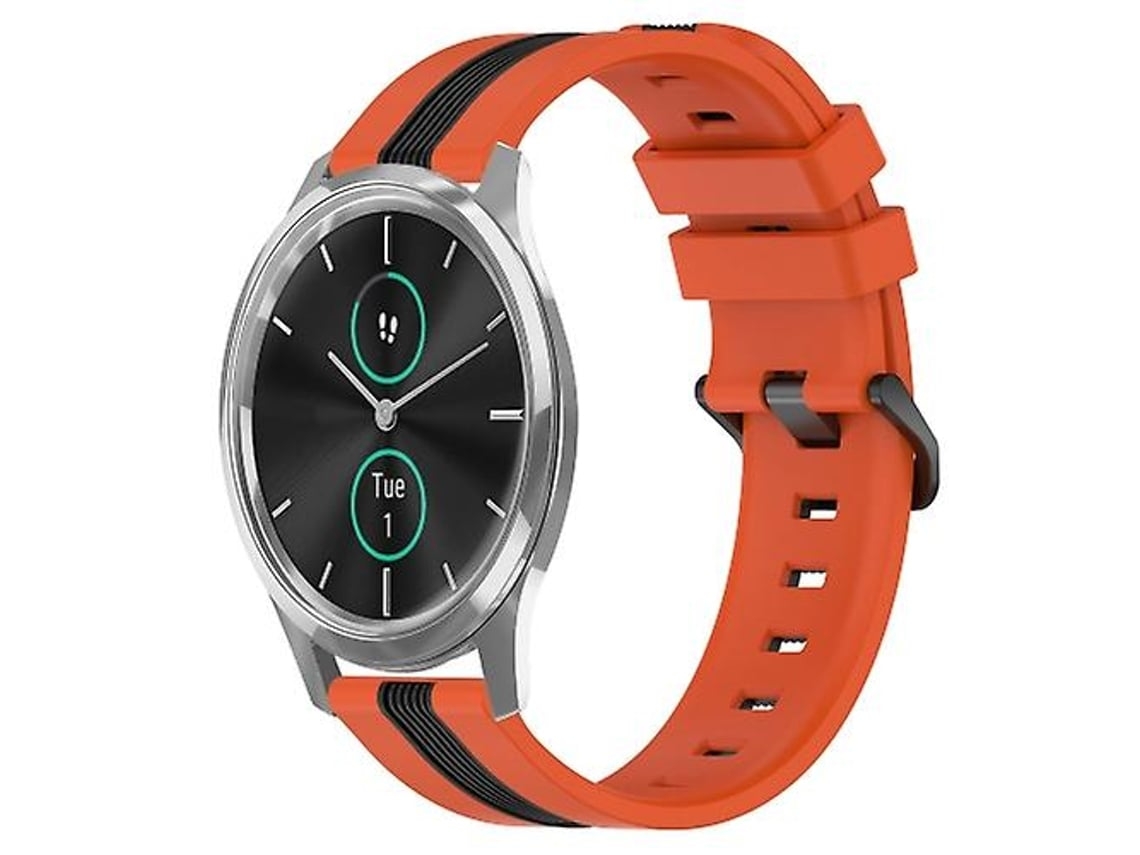 Lurelia Garmin Garminmove Luxe Pulseira Vertical De 20mm, Silicone Bicolor, Laranja E Preto