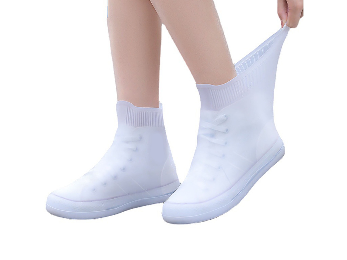 Capas de Sapato de Chuva Silicone Reutilizáveis Tamanho L Branco | S/MARCA