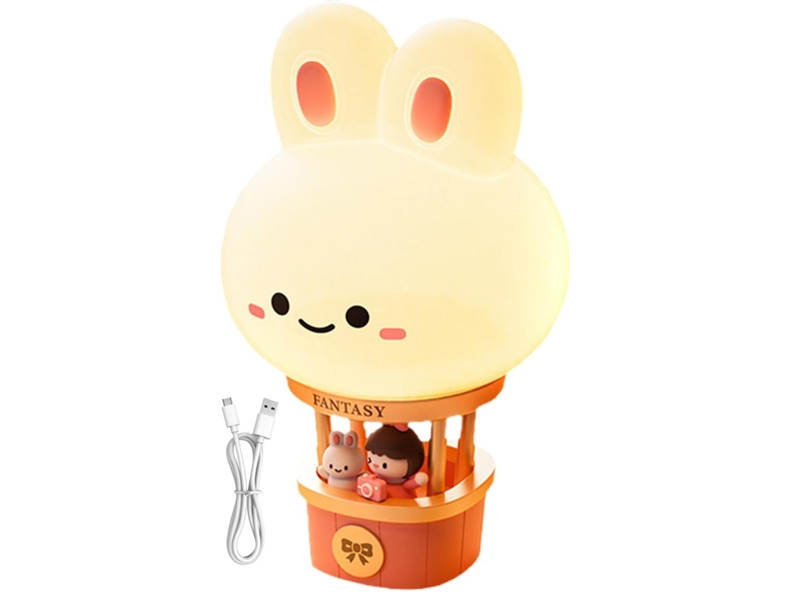 Estátua de mesa com luz suave Coelho Fofo para dormir, ideal para dormir.