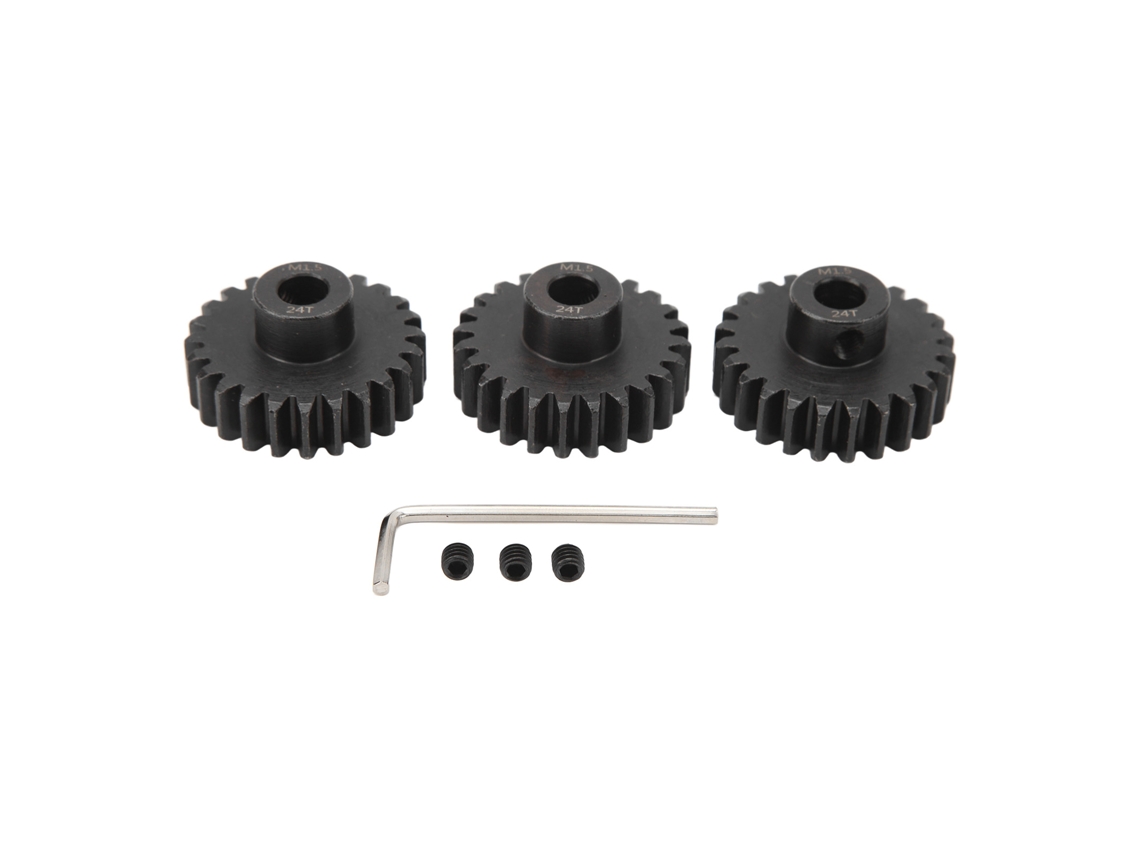 Mali conjunto de Engrenagens Pinion de Aço M1.5 8mm com Parafuso para Carros Rc 1/5 1/8 1/10 24d 3 Peças