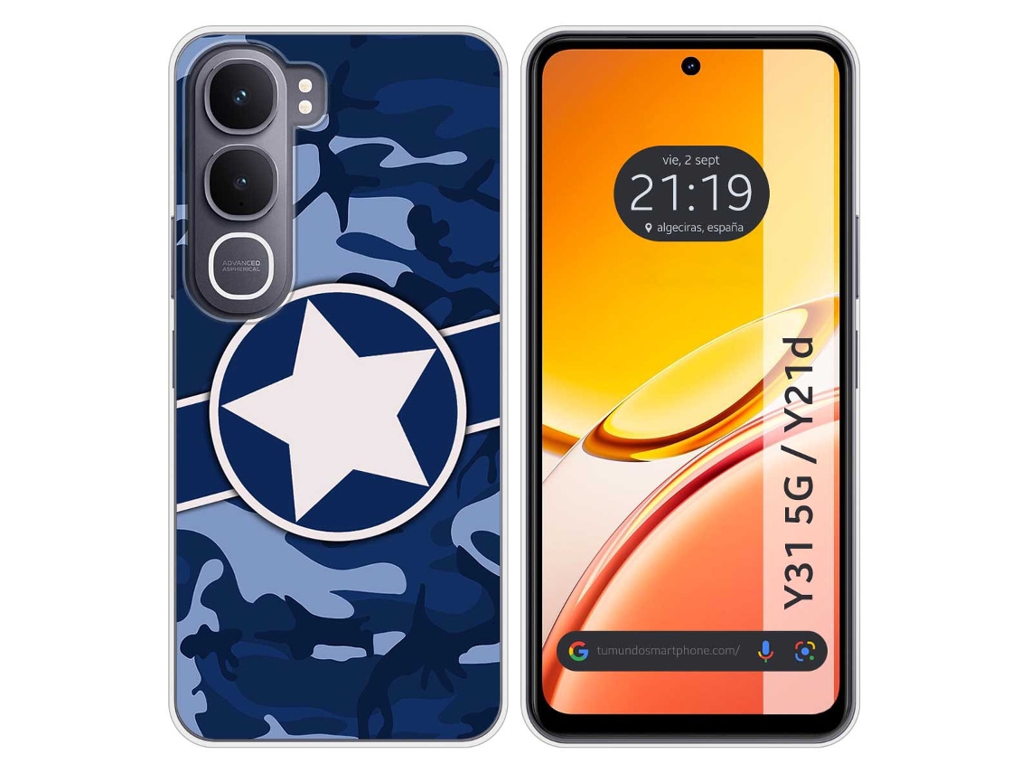 Capa Tumundosmartphone De Silicone Para Vivo Y31 5g / Y21d Com Estampa Camuflada 3 Desenhos