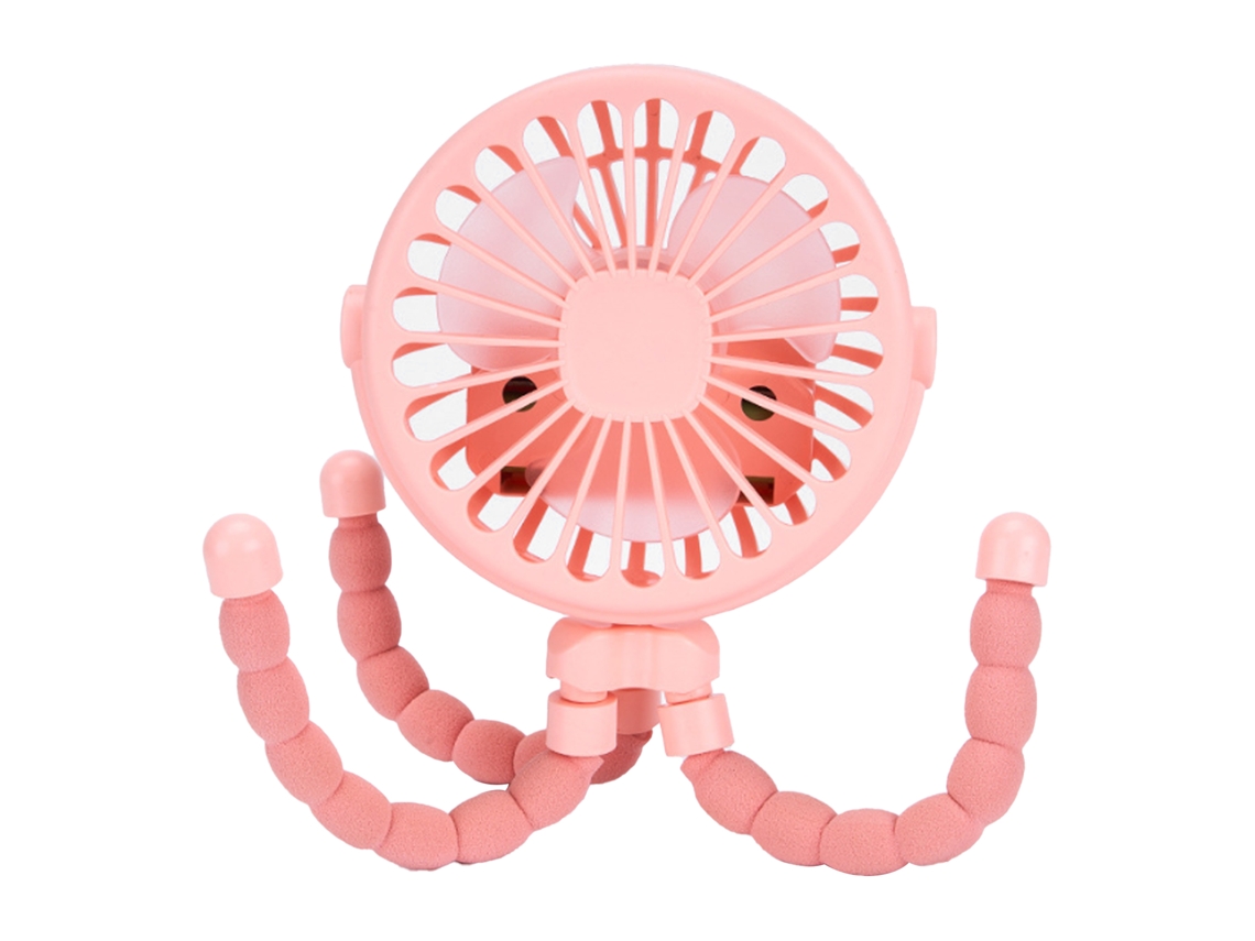 Ventilador Portátil Bateria Rosa para Carrinho Bebê