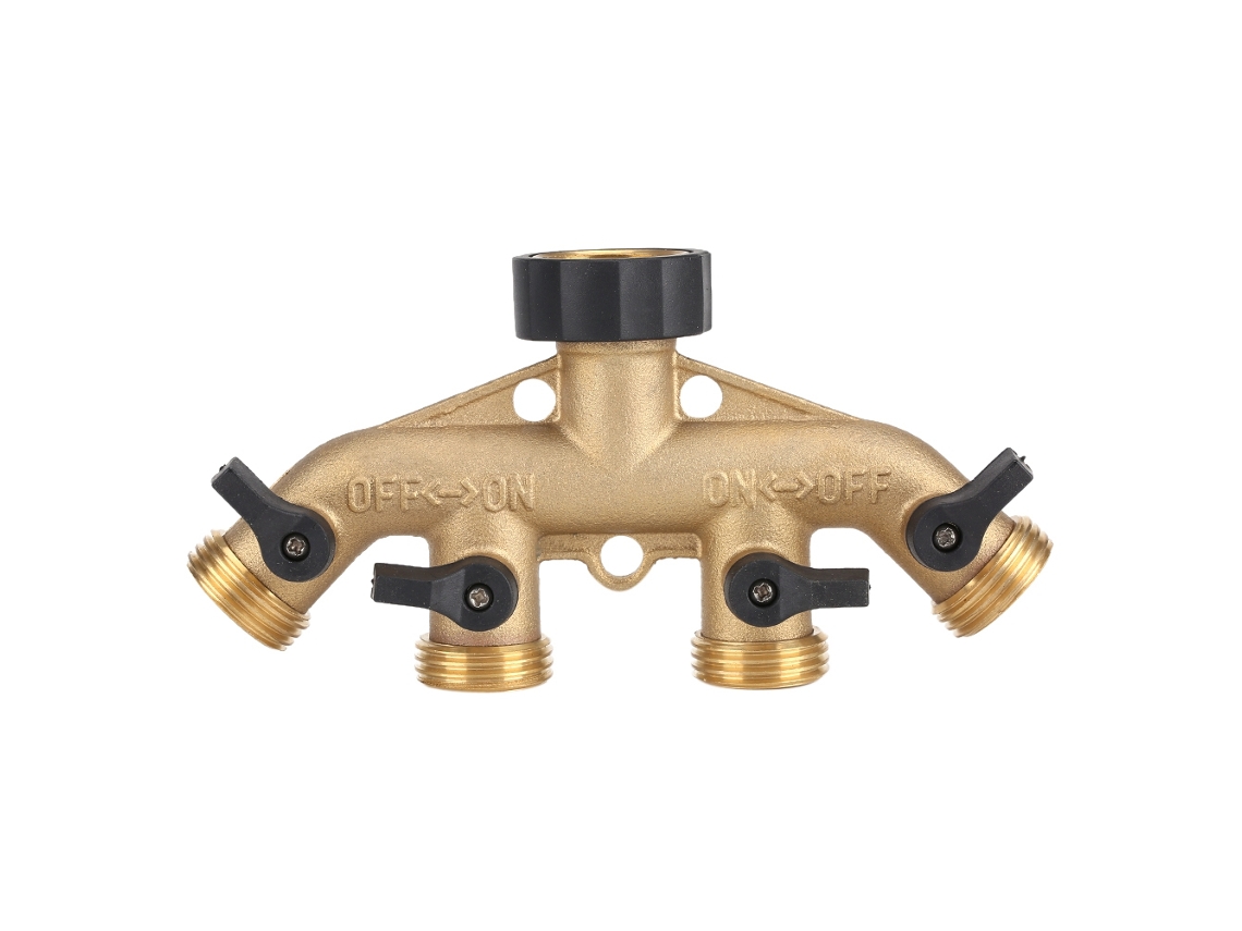 Válvula De Latão Laxiscreed Para Jardim, 4 Vias Com Rosca 3/4