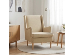 Vidaxl Poltrona Creme Tecido