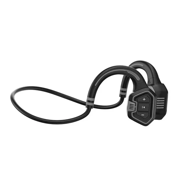 Fones De Ouvido De Condução Óssea (pretos) - Sem Fio, Esportivos E À Prova D'água.