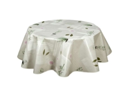 Habitável - Toalha De Mesa Redonda Aromatic - Diâmetro 150 Cm - Ecru