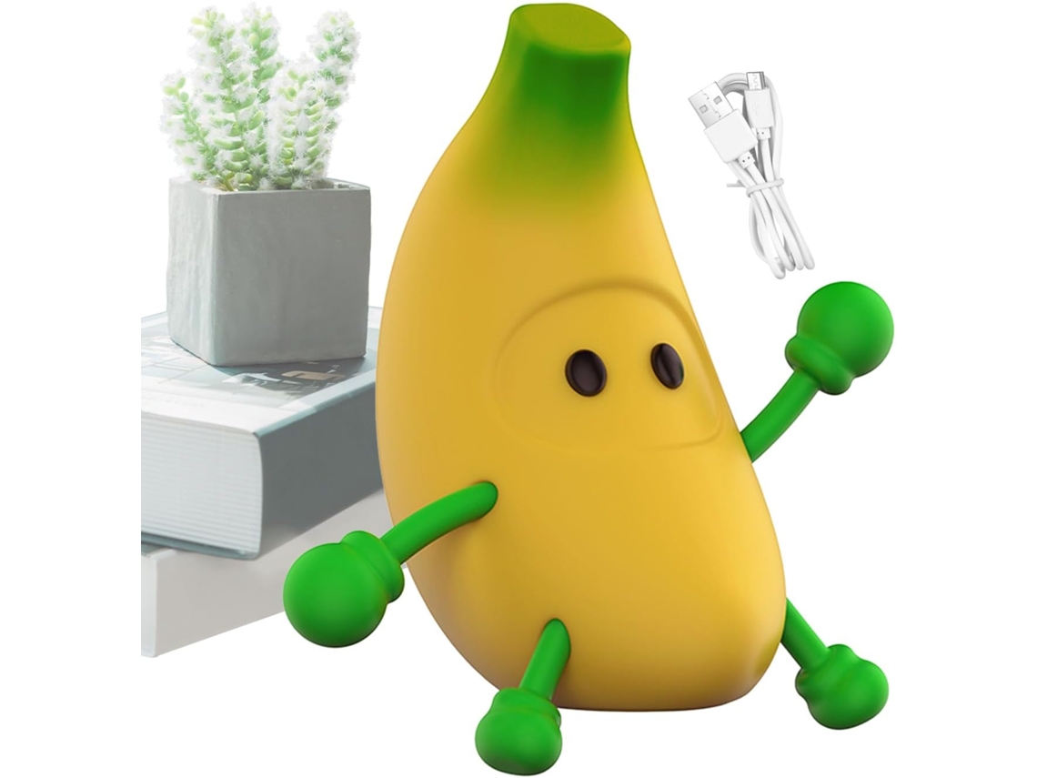 Luminária Noturna Banana Lâmpada Recarregável Com Função De Toque E