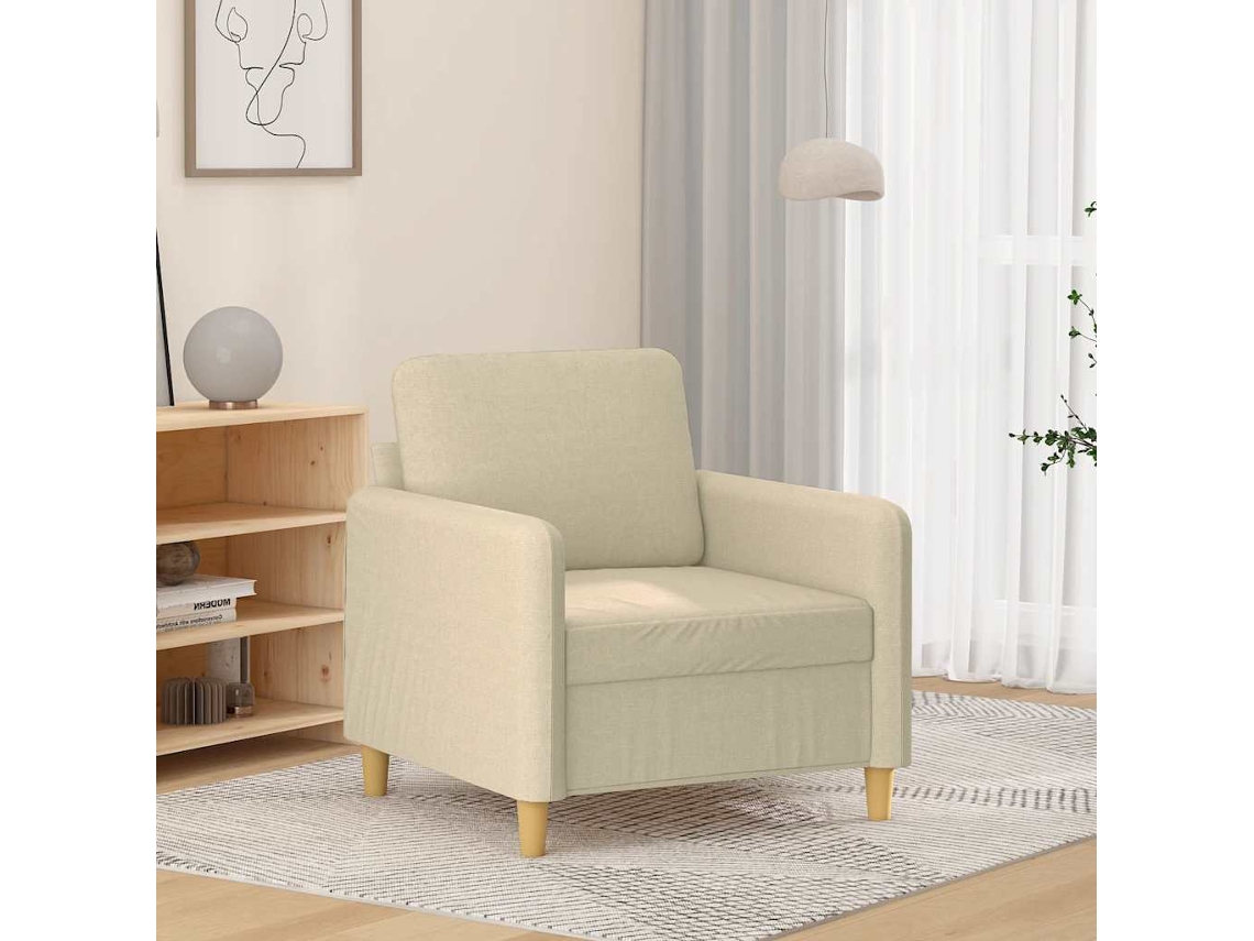 Vidaxl Poltrona 60 Cm Tecido Cor Creme