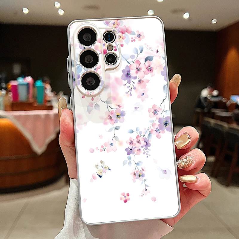 Capa Magnética Para Celular Galaxy A56 Com Estampa Floral Em Óleo (cinza)