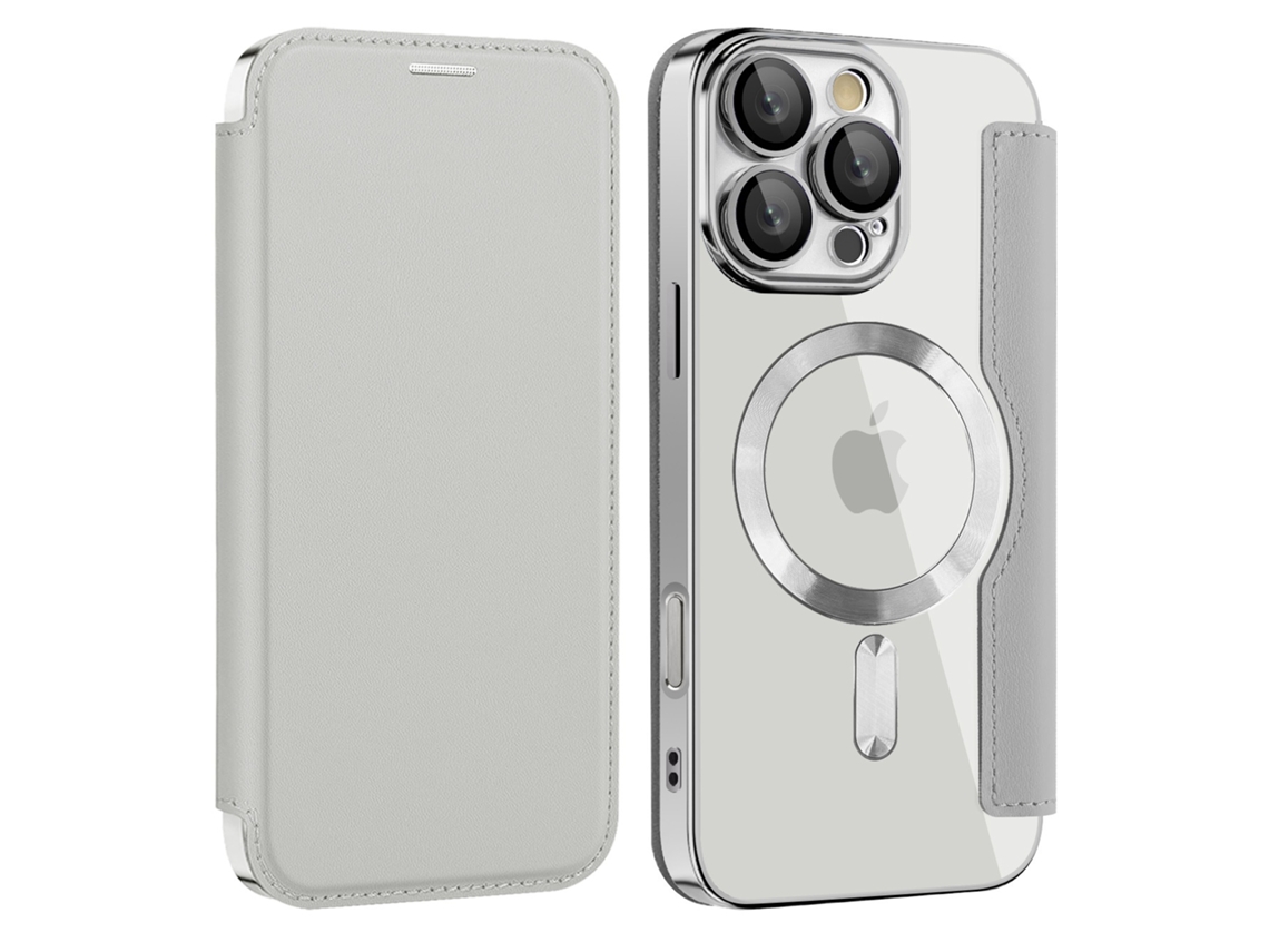 Capa Fólio Protetora Magsafe Elysve Para Iphone 12 Pro Max Resistente Cinza