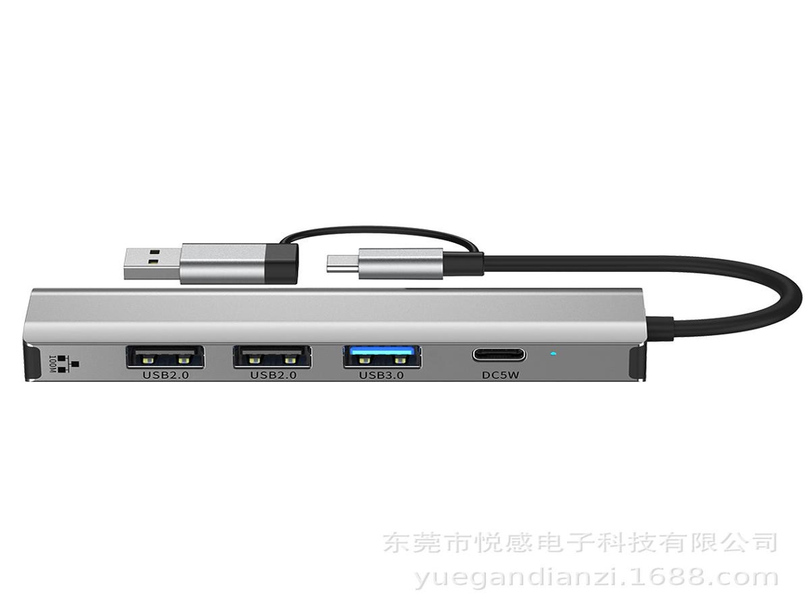 Lurelia Adaptador Ethernet 5 Em 1 Com 4k, Ethernet Gigabit, Usb 3.0, 100w