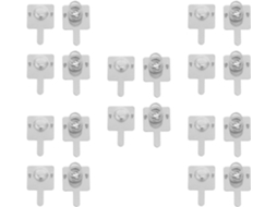 Conjunto De 20 Terminais De Mola Para Pilhas Aa, Em Aço Niquelado.