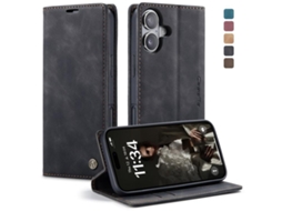 Capa Multifuncional Horizontal Flip Para Iphone 17 Em Couro.