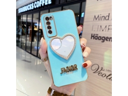 Capa de Telefone EOOCOO para iPhone Verde Menta, com espelho de coração de amor