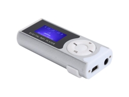 Yuru reprodutor de Música Mp3 Portátil com Tela Lcd, Lanterna Led e Clip, Suporta Cartão de Memória Até 16gb (prata)
