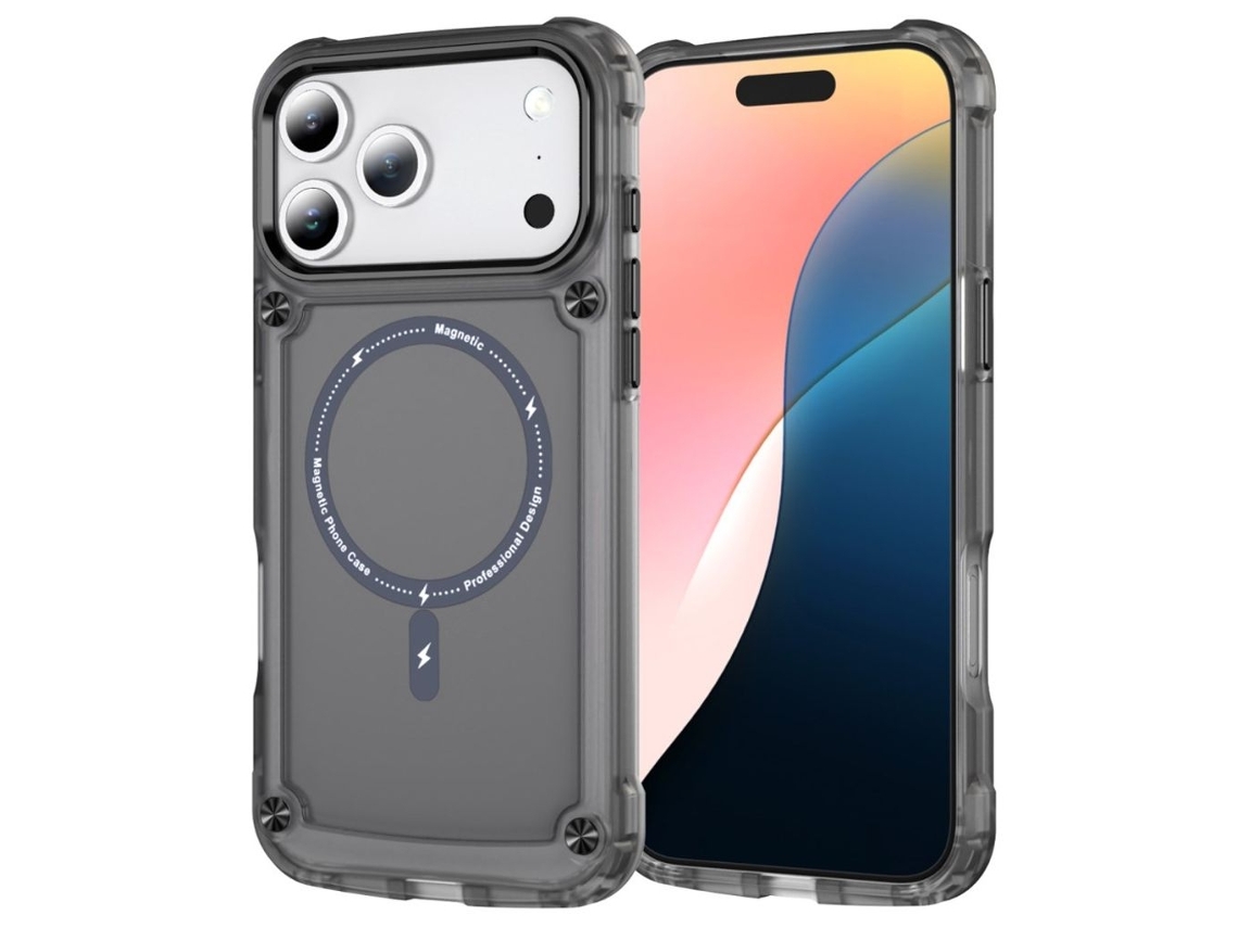 Capa Para Iphone 17 Pro Compatível Com Magsafe - Preta Transparente
