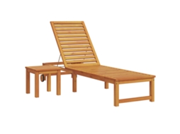 Conjunto 1 Espreguiçadeira Vidaxl Castanho Madeira De Acácia Maciça (202 X 53 X 89 Cm)