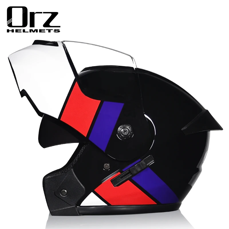 (m) Capacete Flip Para Motocicleta Com Certificação Dot Mais Recente E Viseira Integrada.