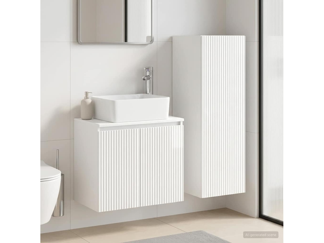 Vidaxl Conjunto De Móveis Para Banheiro 2 Unid. Branco Brilhante