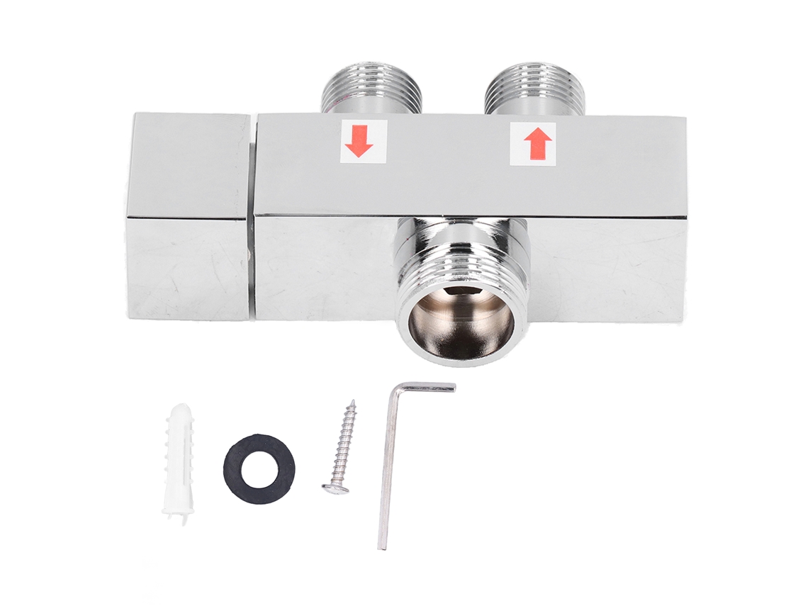 Válvula Desviadora Latão G1/2 para Chuveiro com Braço de Conexão Tee Banheiro