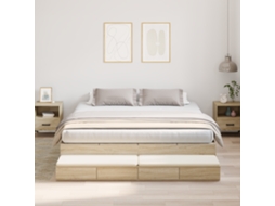 Estrutura De Cama De Armazenamento Carvalho Sonoma 180x200 Cm