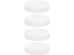 Vaguelly 4 Peças Tampas De Plástico Branco Fusos Assento Vaso Sanitário Com Proteção Completa