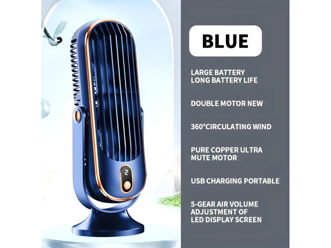Ventilador de Secretaria Ultra Silencioso Refrigerador Ar Compacto Usb Recarregável por Ideal para Uso no Escritório e em Casa, Fácil Ut STELASPLEN
