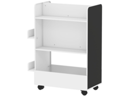 Estante Infantil Com Rodas Livros E Quadro Negro, 66,5x32,5x86,5cm, 3-8 Anos Branco
