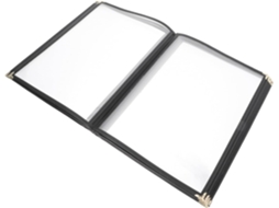 Capa Protetora Preta Em Pvc Cardápio A4, Pasta Prática Restaurantes E Hotéis Que Protege Contra Água, Óleo E