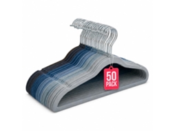 Cabides de Veludo Antiderrapantes Pack 50 Tons Azuis com gancho 360° COM-FORT HOUSE