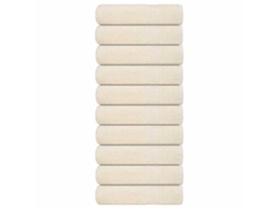 Vidaxl Toalhas De Banho Frogn 10 Pcs 100x150 Cm 360 G/m² Creme