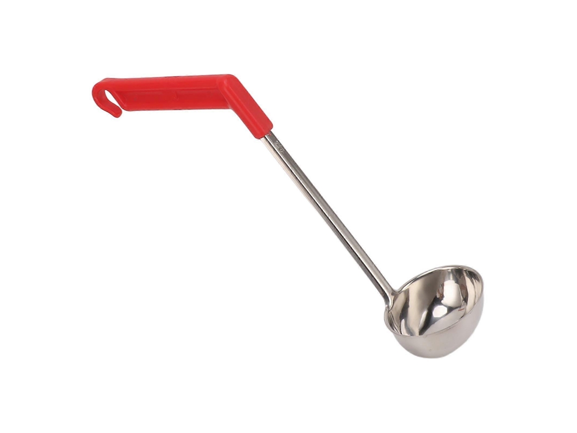 Concha Para Sopa Em Aço Inoxidável, 120 Ml, Com Cabo Curvo E Proteção Anti-queimaduras.
