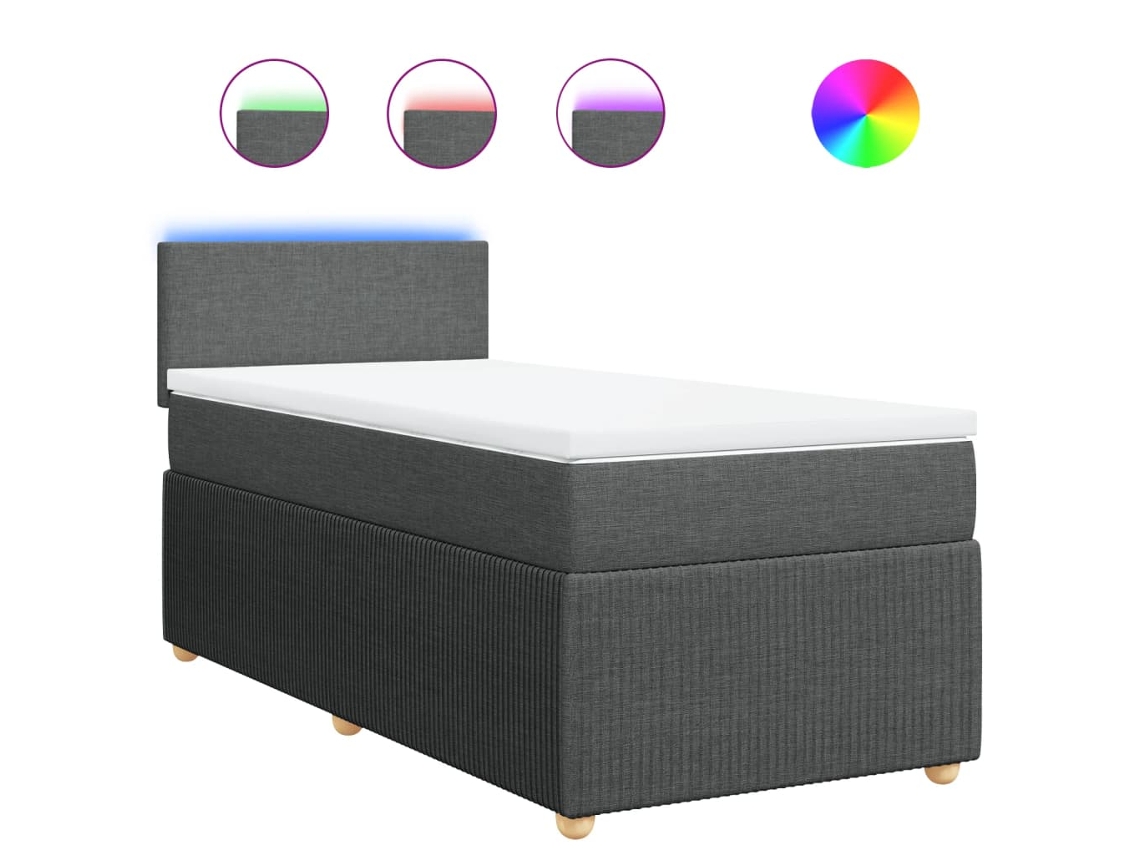 Box Spring Bed, Box Spring Beds Vidaxl Cinzeto Tecido (90 X 190 Cm)
