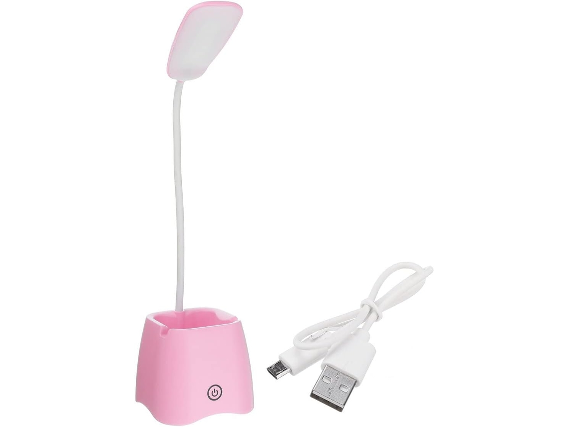 Luminária De Cabeceira Flexível Led Haima Com Usb, 3 Modos De Iluminação, Regulável Rosa