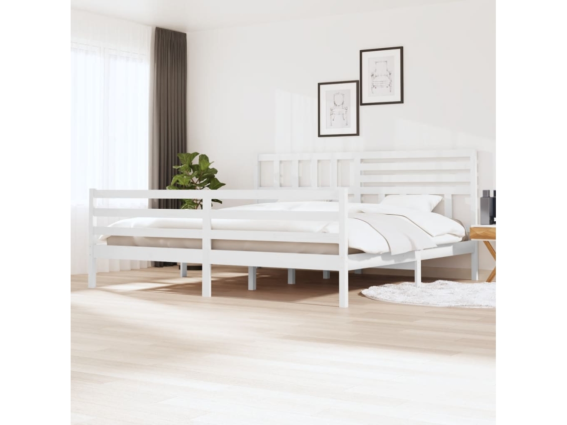 Vidaxl Estrutura De Cama 200x200 Cm Madeira Maciça Branco