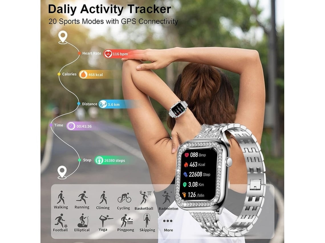 Smartwatch I78-Silver Prateado