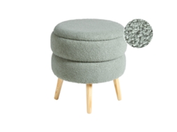 Banco Em Bouclé De Charme Escandinavo Beliani Okaton De Bouclé Verde 44x44x48