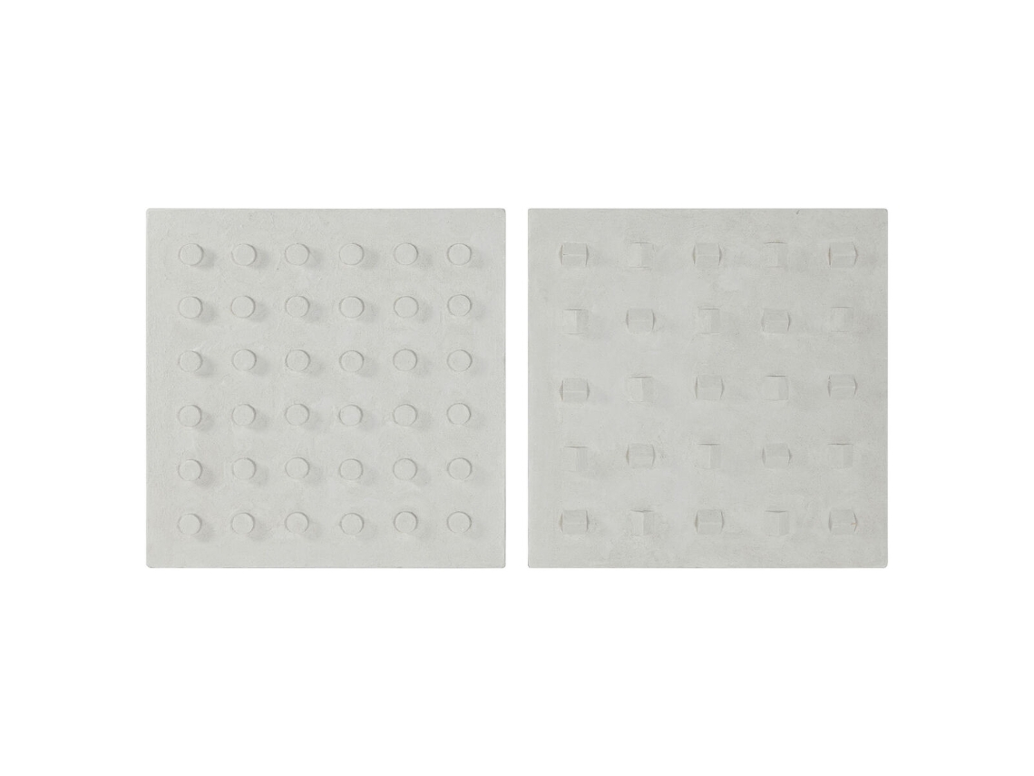 Decoração de Parede HOME ESPRIT Branco Madeira MDF Moderno 80 x 6,5 x 80 cm