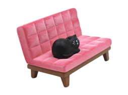 Suporte para Telefone Cute Cat Resina com Sofá de Feltro Compatível com iPhone e Android | S/MARCA