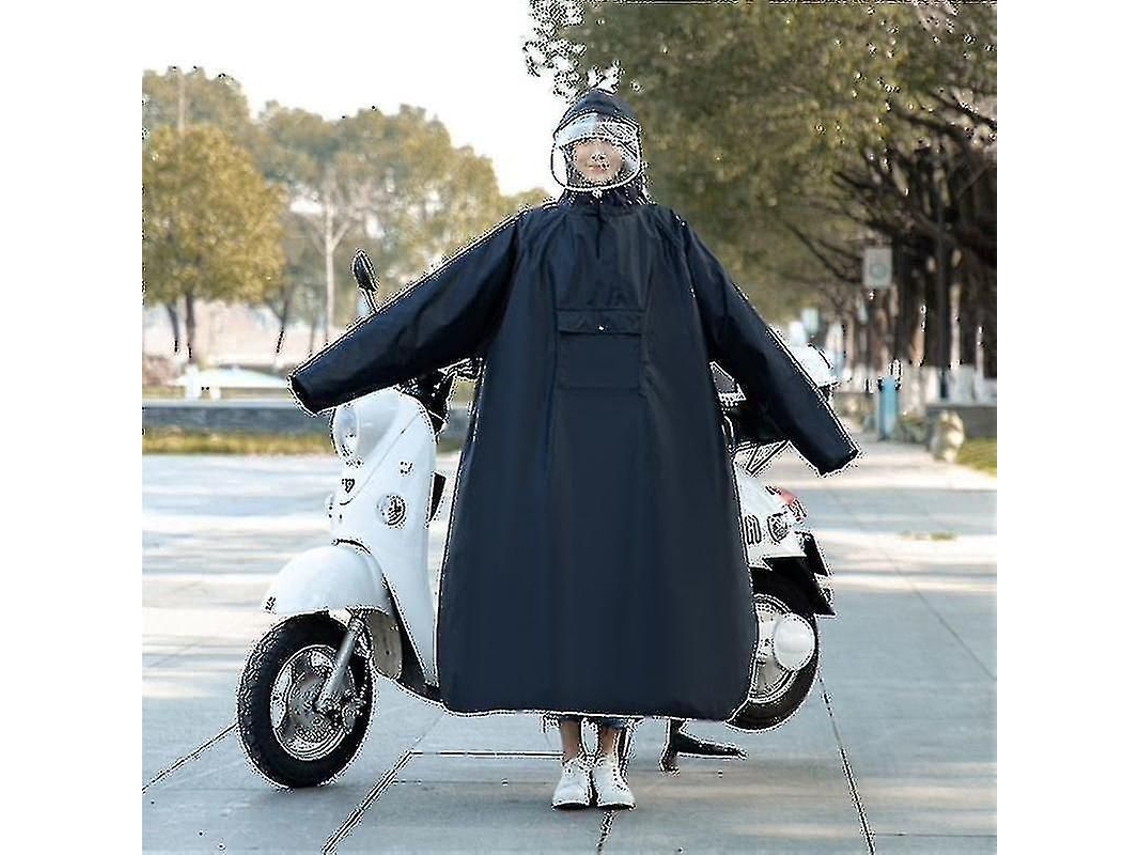Impermeável De Alta Qualidade Para Moto E Scooter Jaqueta Chuva Poncho Unissex Adulto 3xl 145-155 Cm Negro