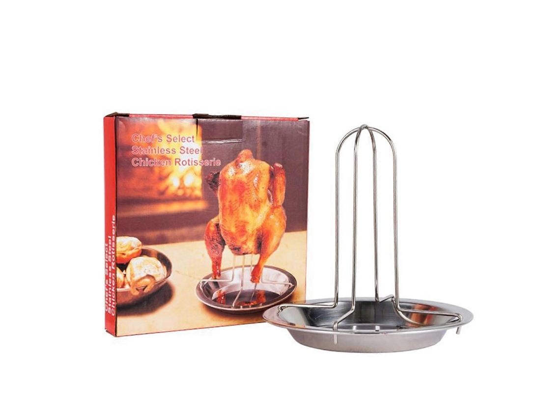 Suporte Para Frango Assado Na Lata De Cerveja Com Bandeja Coletora De Gorduras, Grelha Vertical De Aço Inoxidável Para Churrasco E Camping