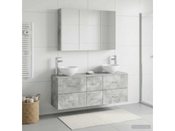 Vidaxl Conjunto De Móveis Para Banheiro 4 Pcs Cinzento Cimento