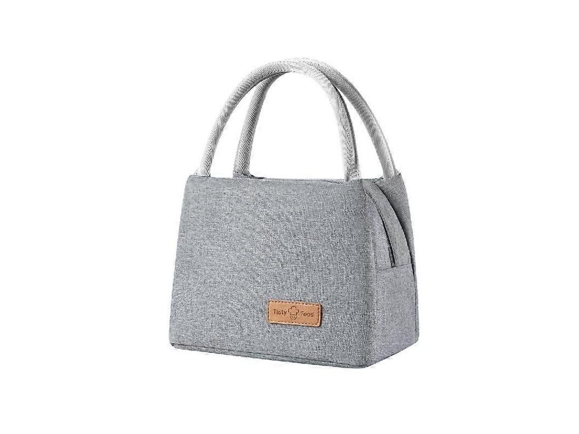 Bolsa Térmica Isolada Para Almoço, Bolsa De Mão Para Almoço, Lancheira Portátil Para Estudantes Com Revestimento Espesso De Alumínio(cinza)