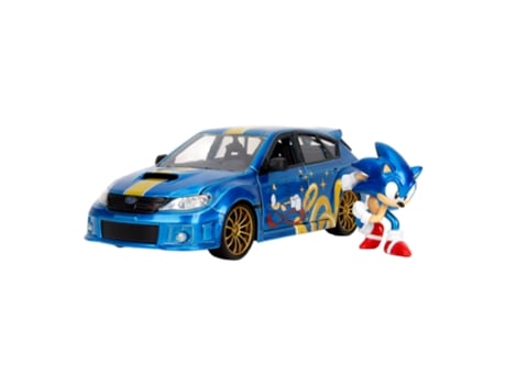 Modelo de Carro Jada Toys Sonic Subaru Sti Com Figura Sonic Veículo em Escala 1:24 SONIC THE HEDGEHOG
